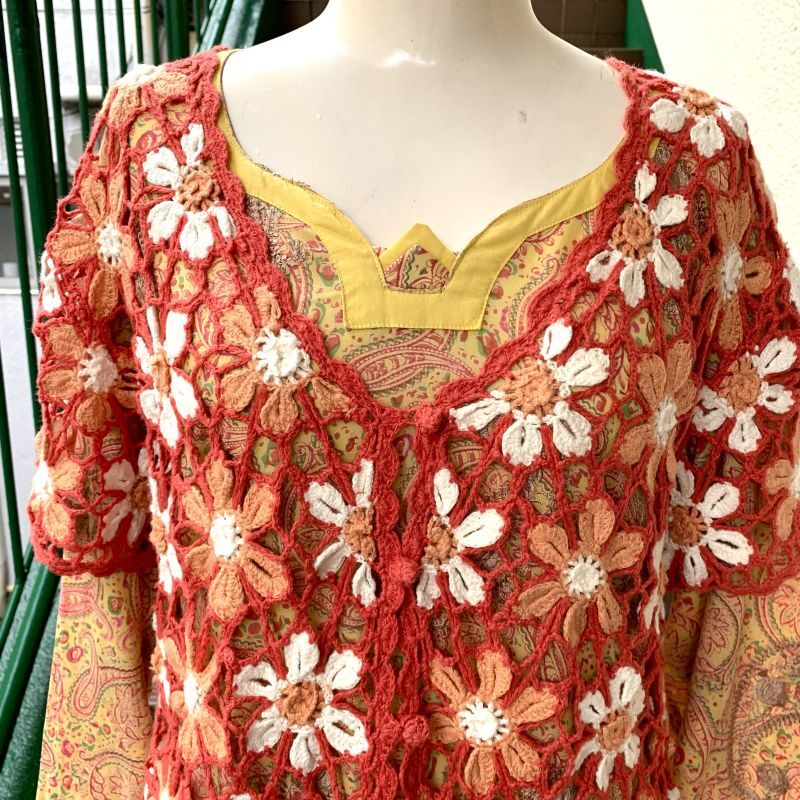 画像: Vintage Flower crochet cardigan