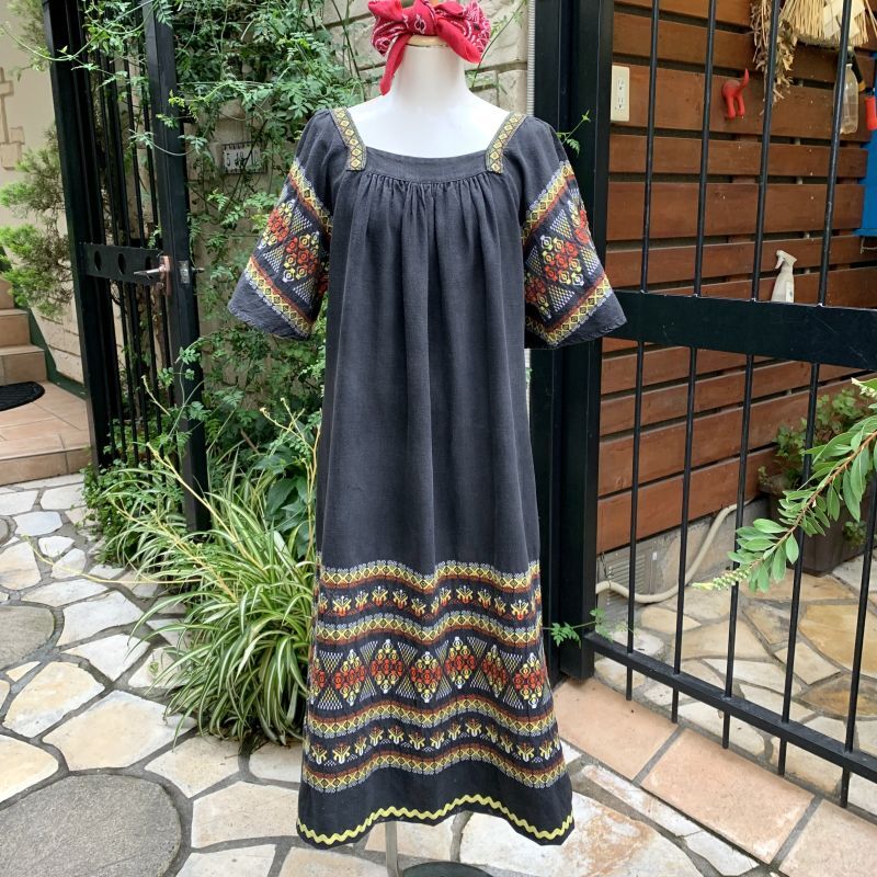 画像1: Vintage Guatemala embroidery dress