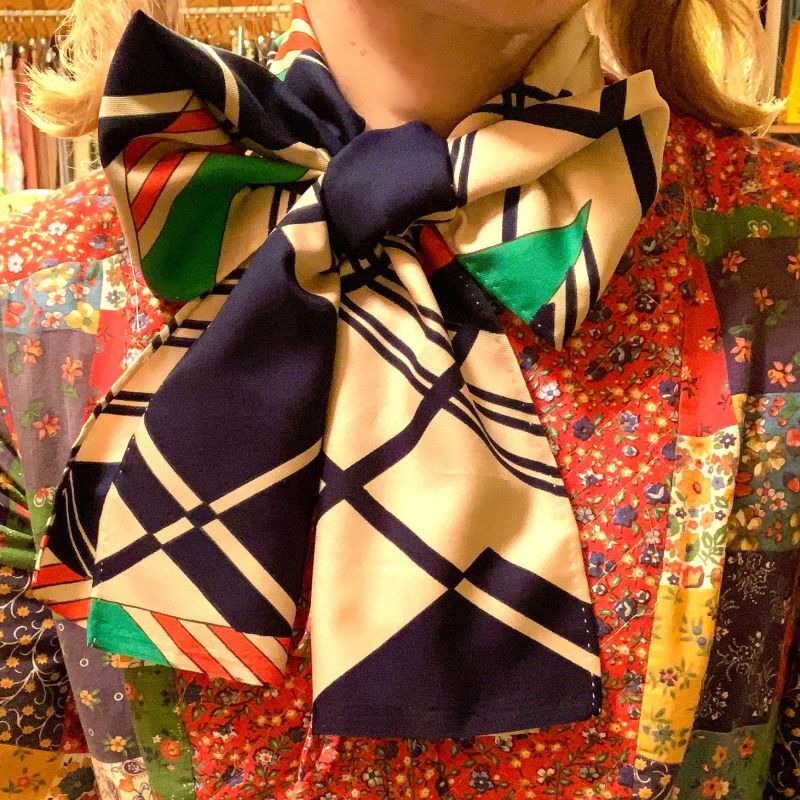 画像5: 70'S  Vintage Modern pattern long scarf