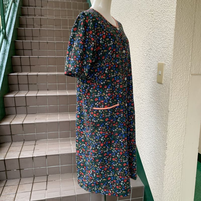 画像: Vintage flower pattern front open dress