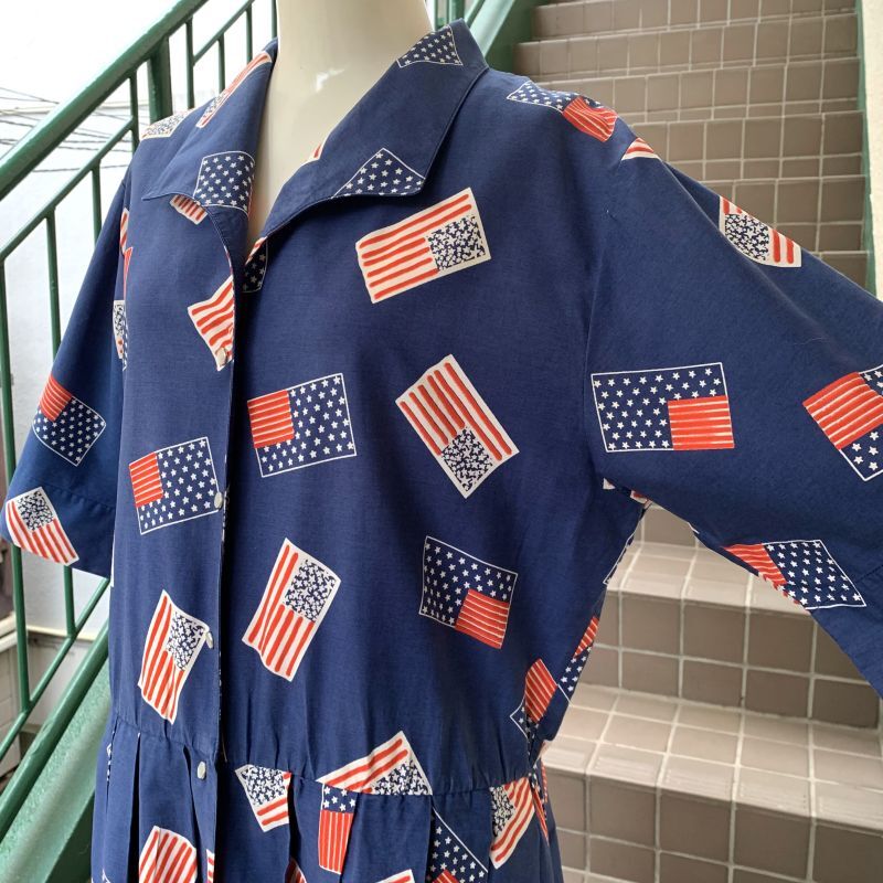 画像: American flag pattern cotton dress