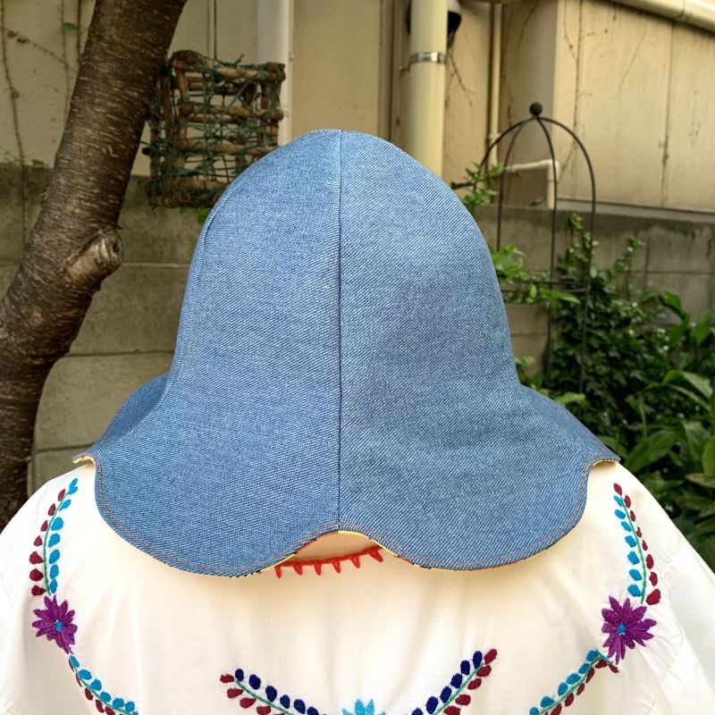 画像: Handmade Flower/Denim reversible tulip hat