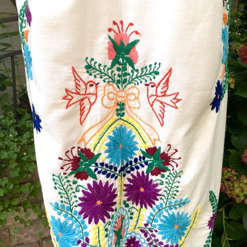 画像: Vintage Wh mexican embroidery dress