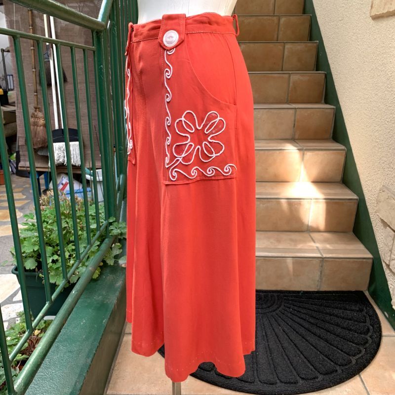 画像: 60'S Flower embroidery skirt Conmar zipper