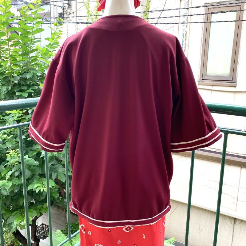 画像: Vintage bordeaux/white baseball shirt