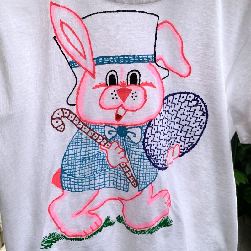 画像: Easter rabbit paint printed tee