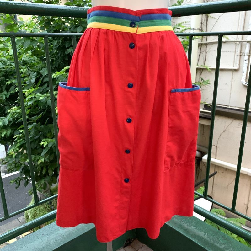 画像1: Vintage 3color line skirt