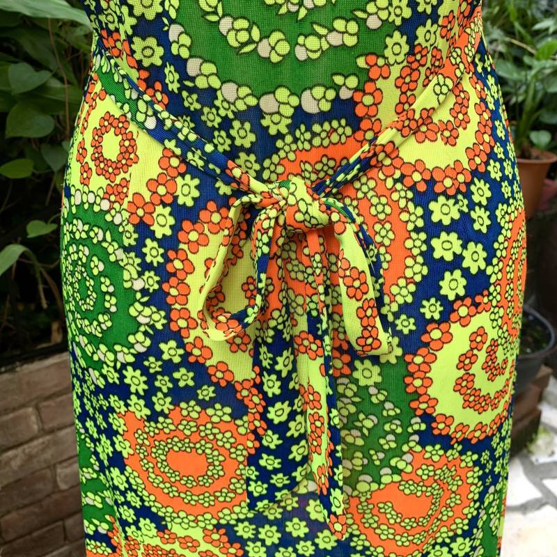 画像3: 70'S Vintage popflower pattern dress