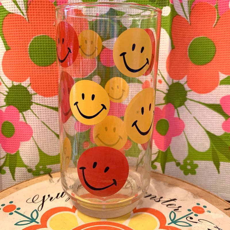 画像: Vintage RD/YE Smile glass