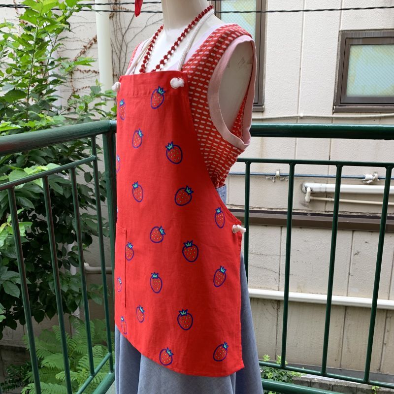 画像: Vintage Strawberry pattern apron