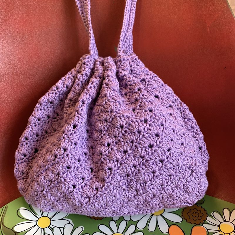 画像: Vintage lavender crochet bag
