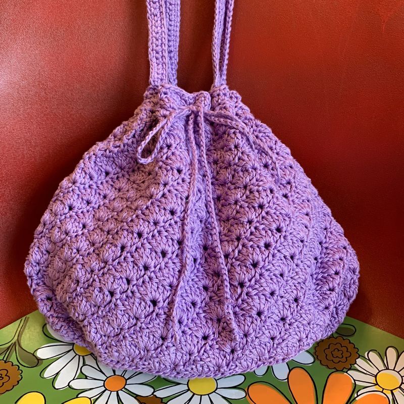 画像: Vintage lavender crochet bag