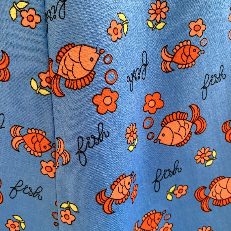 画像: Fish＆Flower pattern flare skirt