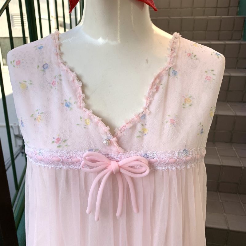 画像: Vintage embossing flower neglige dress