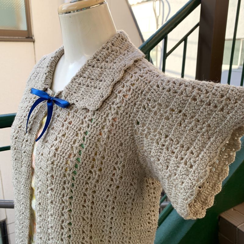 画像: Vintage crochet knit cardigan