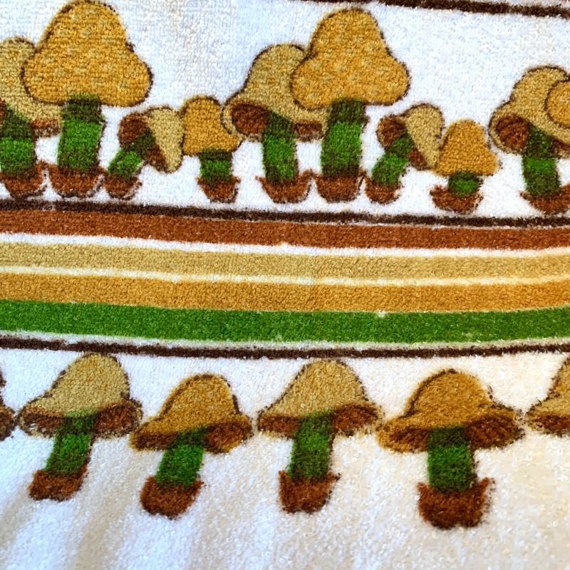 画像: 70'S Vintage mushroom pattern towel