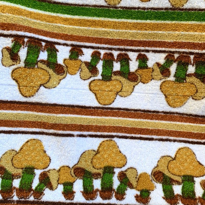 画像: 70'S Vintage mushroom pattern towel