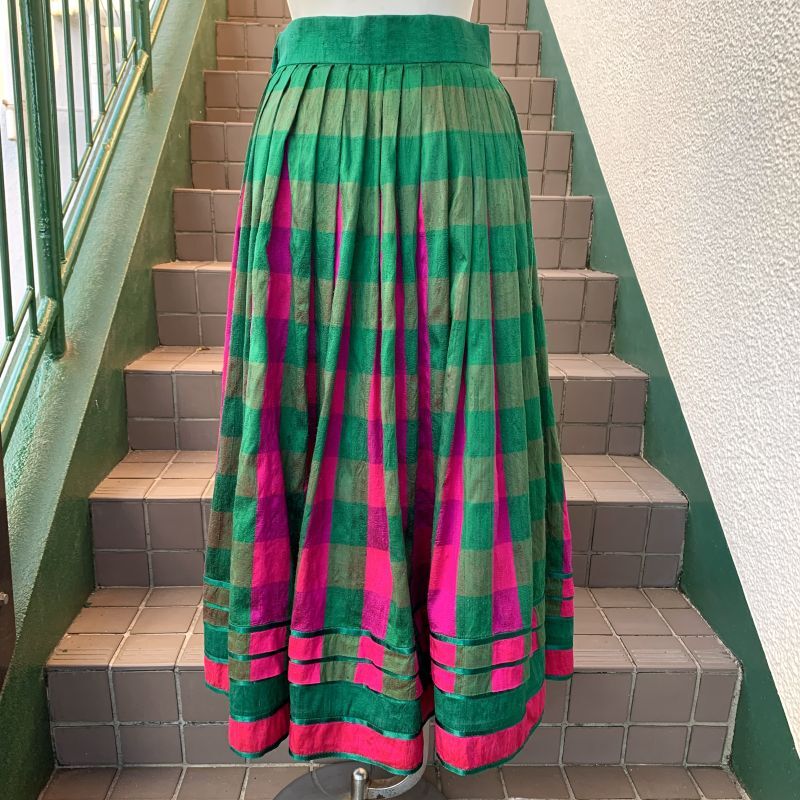 画像: 70'S Made in West Germany Silk plaid skirt