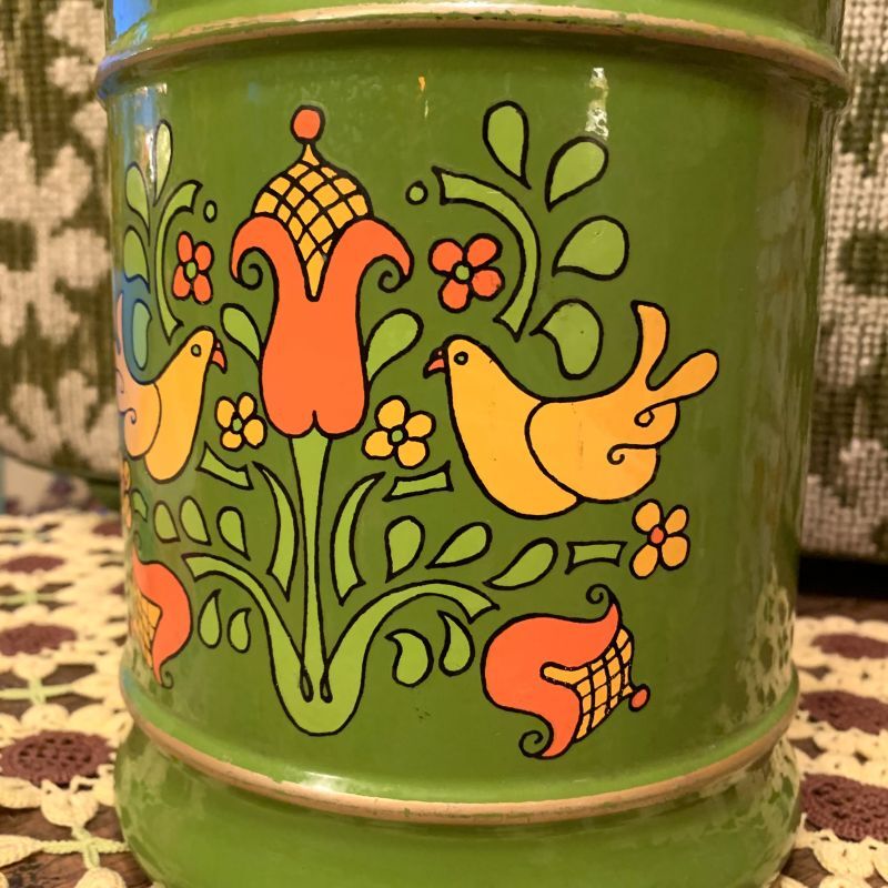 画像: 60'S Bird&Flower Tin canister(L)