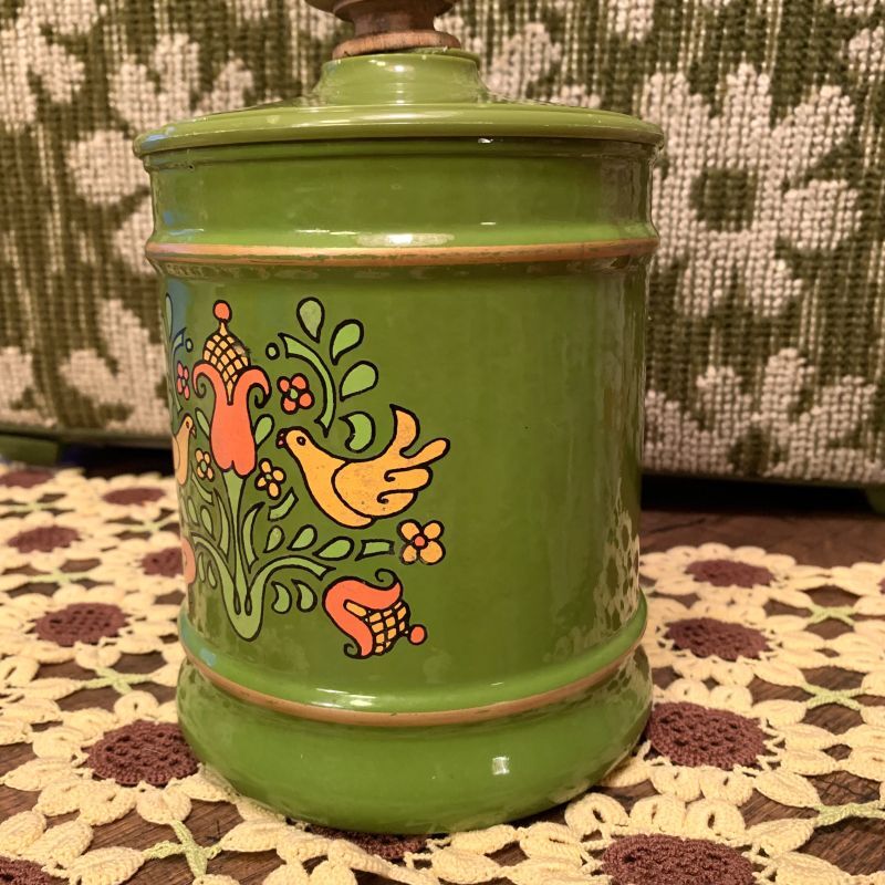 画像: 60'S Bird&Flower Tin canister（M）JUNK