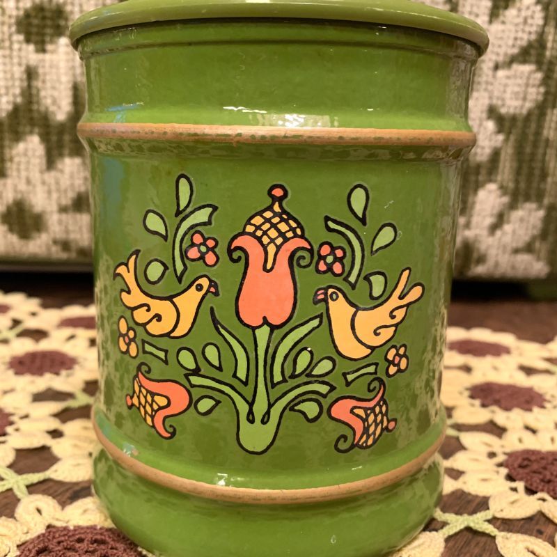 画像: 60'S Bird&Flower Tin canister(S)