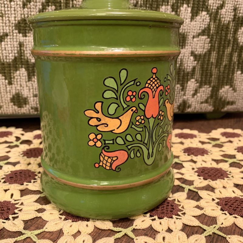 画像: 60'S Bird&Flower Tin canister（M）JUNK