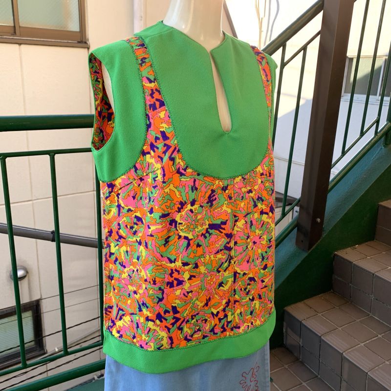 画像4: Vintage Psychedelic pattern top