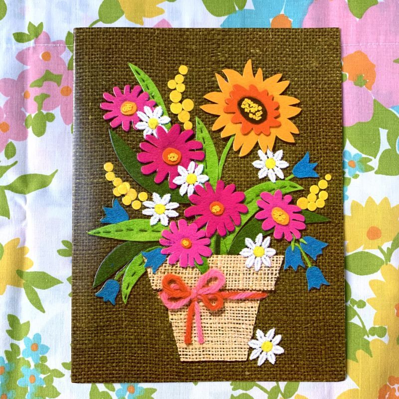 画像: Vintage potted flowers Birthday card