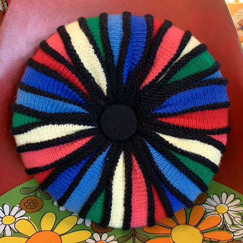 画像: DEADSTOCK Vintage knit circle cushion