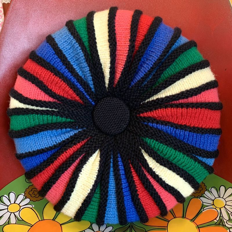 画像: DEADSTOCK Vintage knit circle cushion