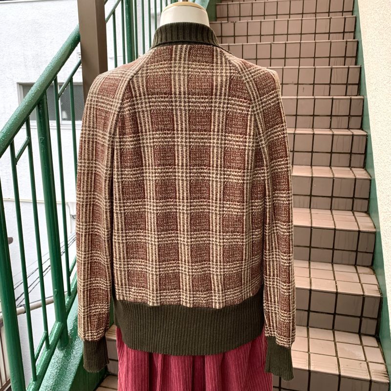 画像: Vintage rib switching plaid jacket