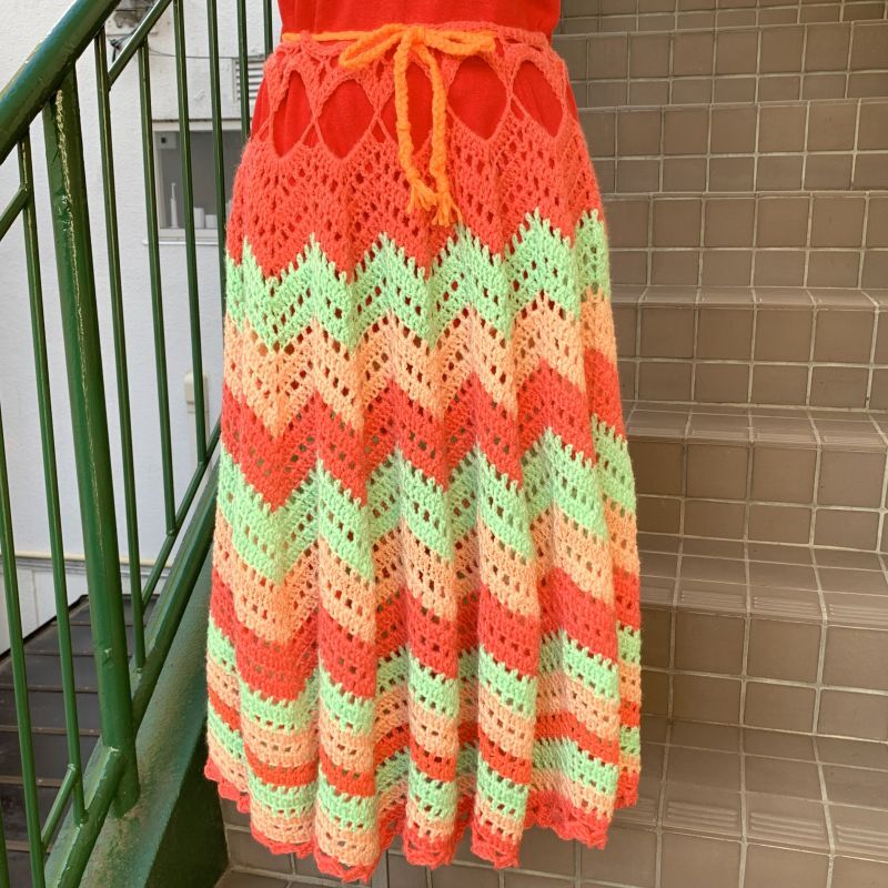 画像: Vintage 2Way Knit poncho&skirt