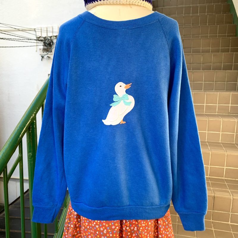 画像: 80'S Vintage ribbon duck patch sweat