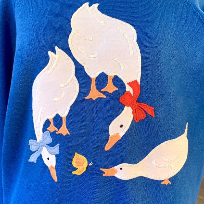 画像: 80'S Vintage ribbon duck patch sweat