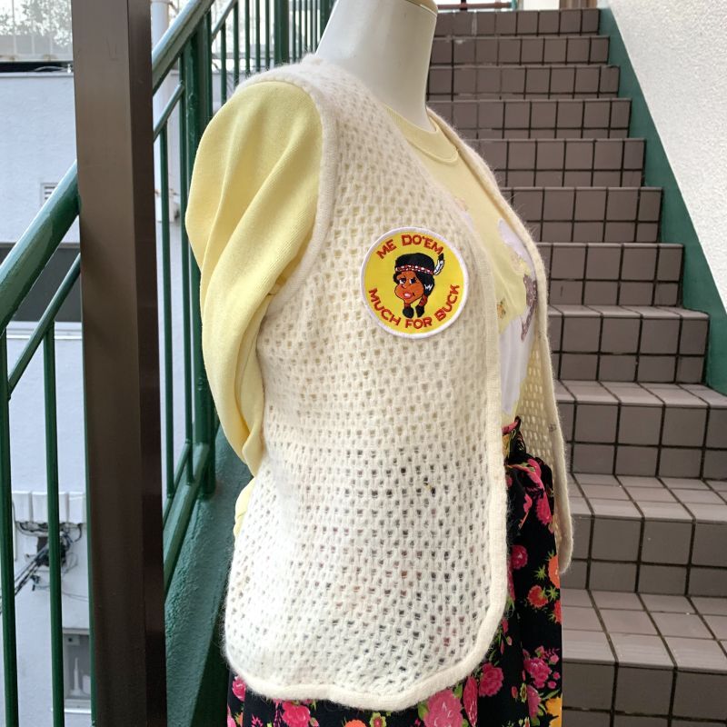 画像: (SALE) Indian girl patch knit vest