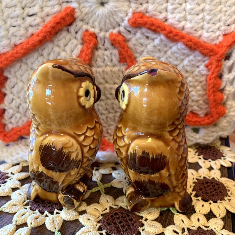 画像: Vintage owl s/p set