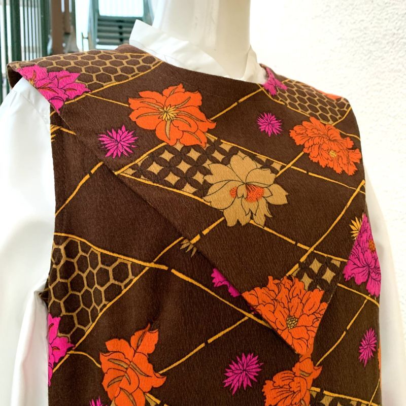 画像: Vintage flower pattern cotton linen long dress