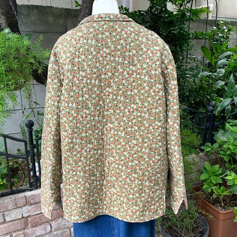 画像: Vintage flower pattern quilting jacket