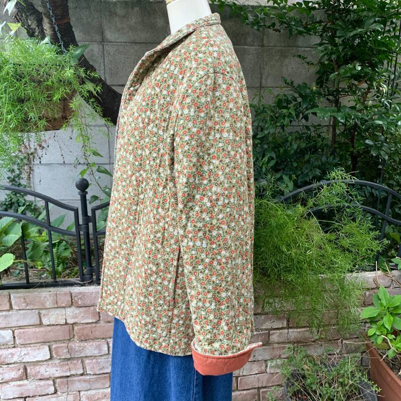 画像: Vintage flower pattern quilting jacket