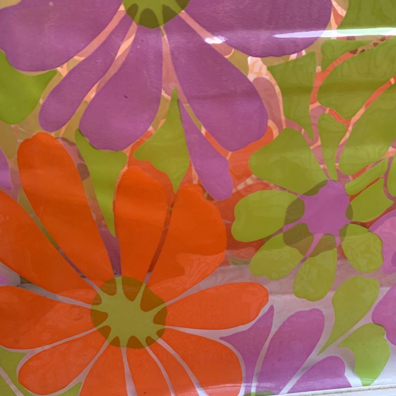 画像: Vintage flower pattern vinyl bag(OR/PUR)