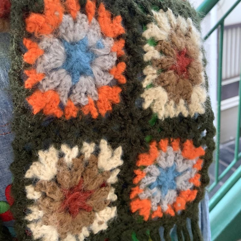 画像: Vintage Granny square muffler