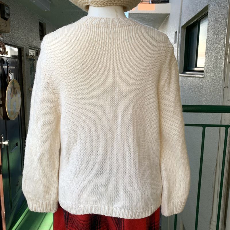 画像: Vintage leaf pattern knit cardigan