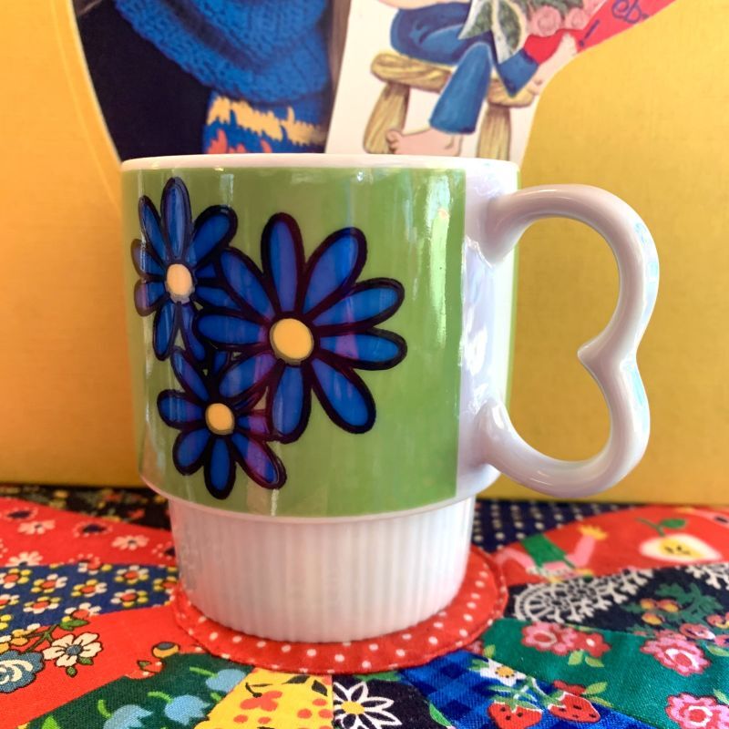 画像: Vintage BL 3Flower pattern stacking mug