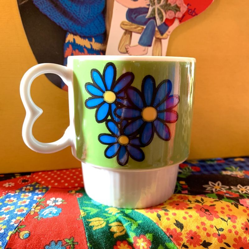 画像: Vintage BL 3Flower pattern stacking mug