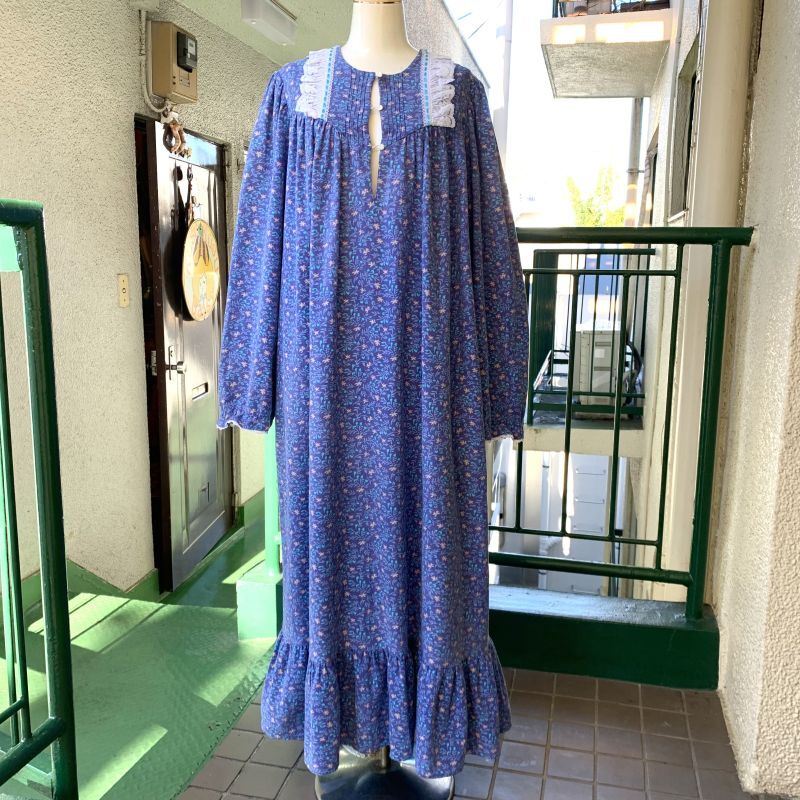 画像: Vintage flower lace cotton long dress