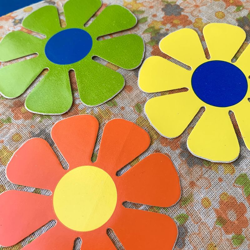 画像: 70'S Vintage Home decorating flower stickers(S)