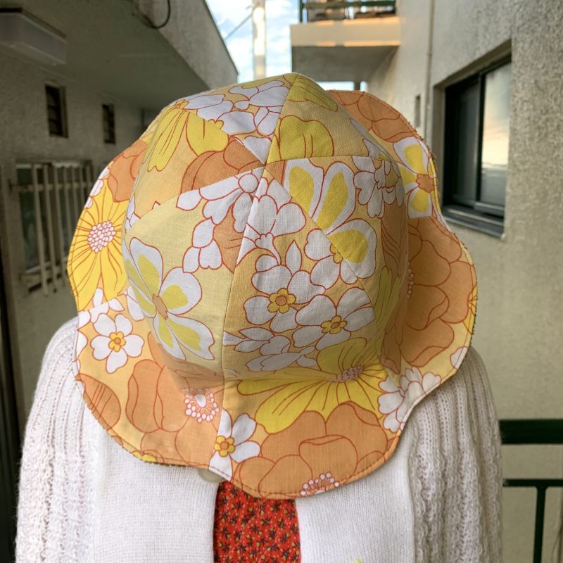 画像: Handmade flower pattern&corduroy reversible tulip hat