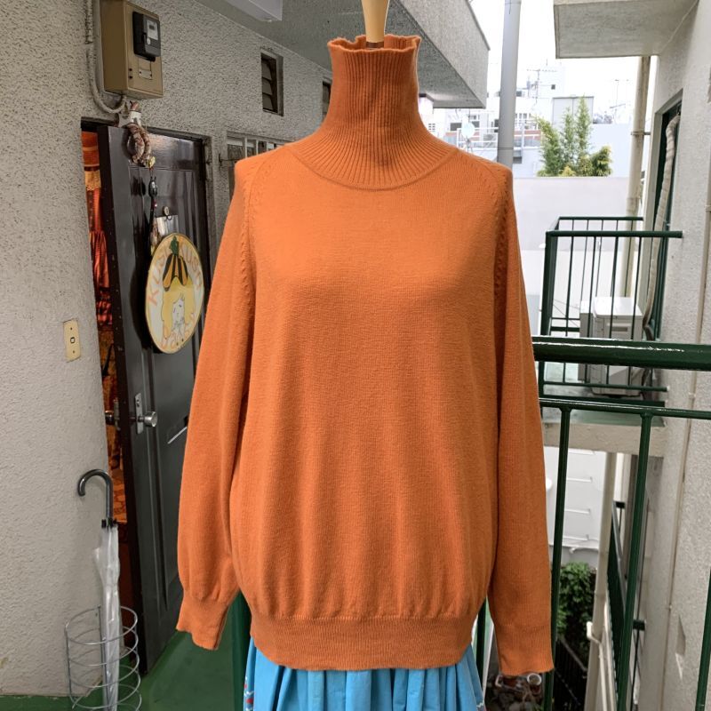 画像: Vintage orange high neck knit sweater