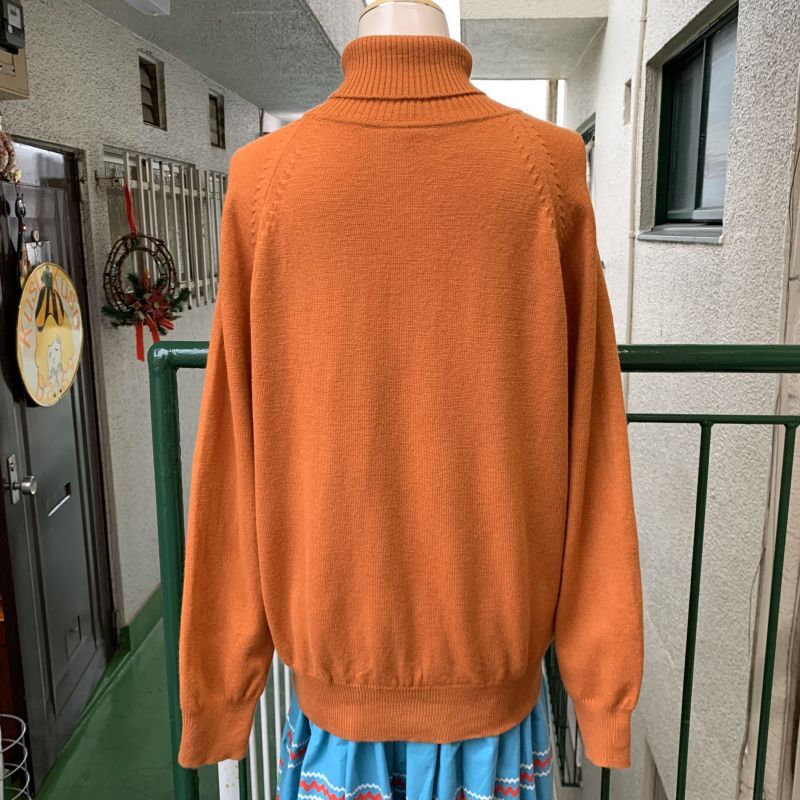 画像: Vintage orange high neck knit sweater