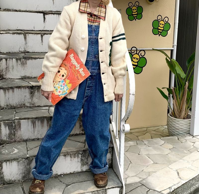 画像: 60'S lettered knit cardigan